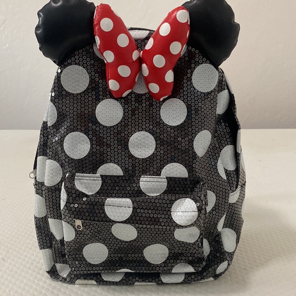 Disney Parks Authentic Minnie Mouse Sequined Backpack - Picture 3 of 6